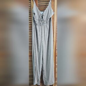 Striped Tan And White Jumpsuit NWT